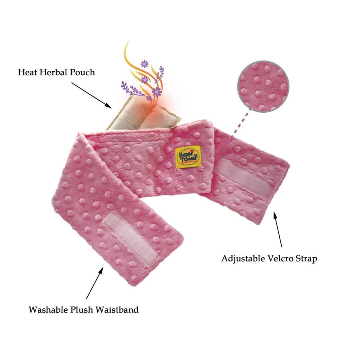 Happi Tummi Waistband - Pink - Patented Herbal Blend